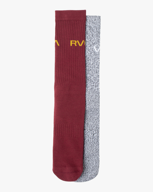 1 Logo 2 Pack- Crew Socks for Men Red Z5SORERVF1 RVCA