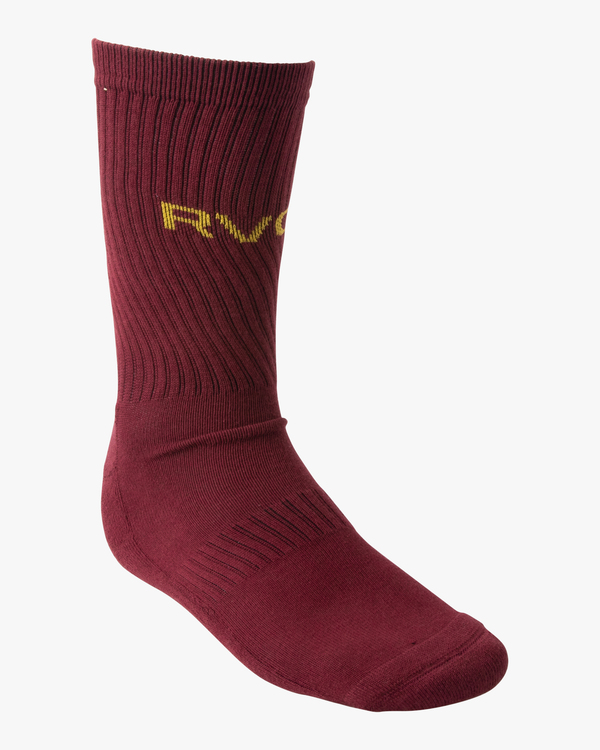 2 Logo 2 Pack- Crew Socks for Men Red Z5SORERVF1 RVCA