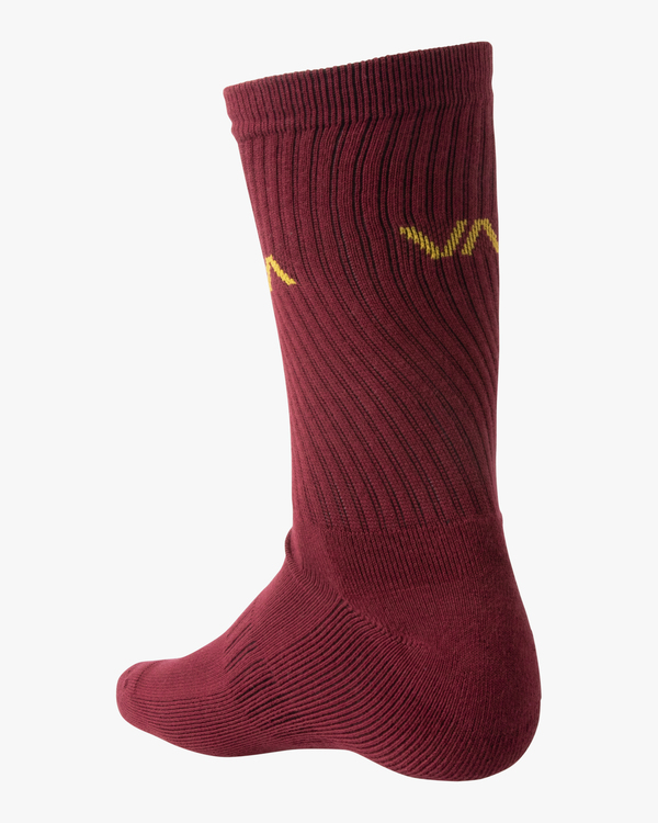 3 Logo 2 Pack- Crew Socks for Men Red Z5SORERVF1 RVCA