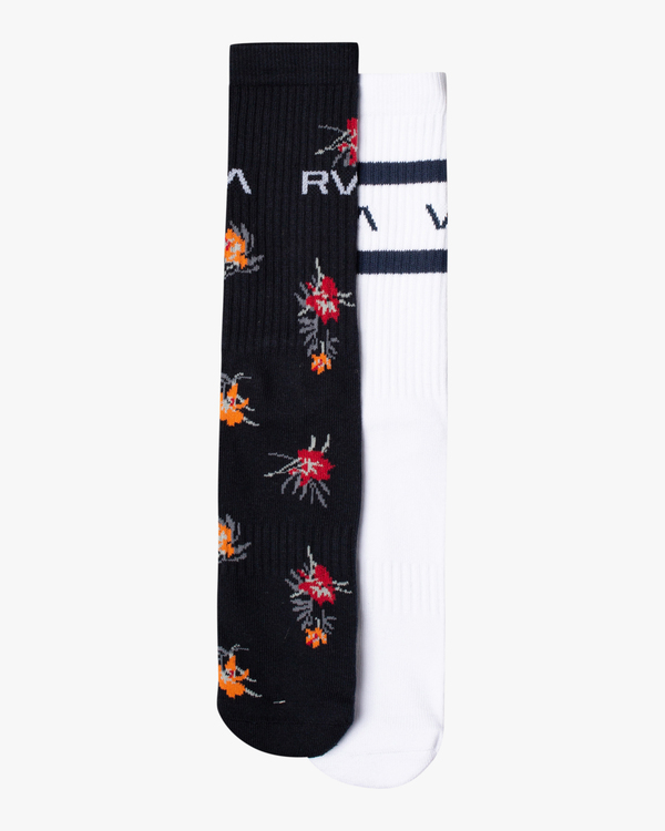 1 Cliffs Floral 2 Pack - Crew Socks for Men Blue Z5SORFRVF1 RVCA
