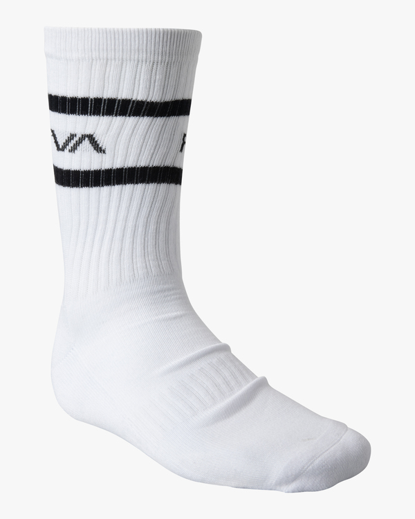 4 Striped - Crew Socks [2 Pack] for Men White Z5SORKRVF1 RVCA
