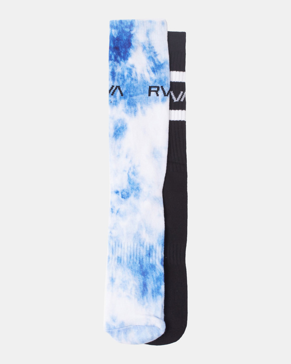 1 RVCA Tie Dye - Crew Socks [2 Pack] for Men Blue Z5SORLRVF1 RVCA
